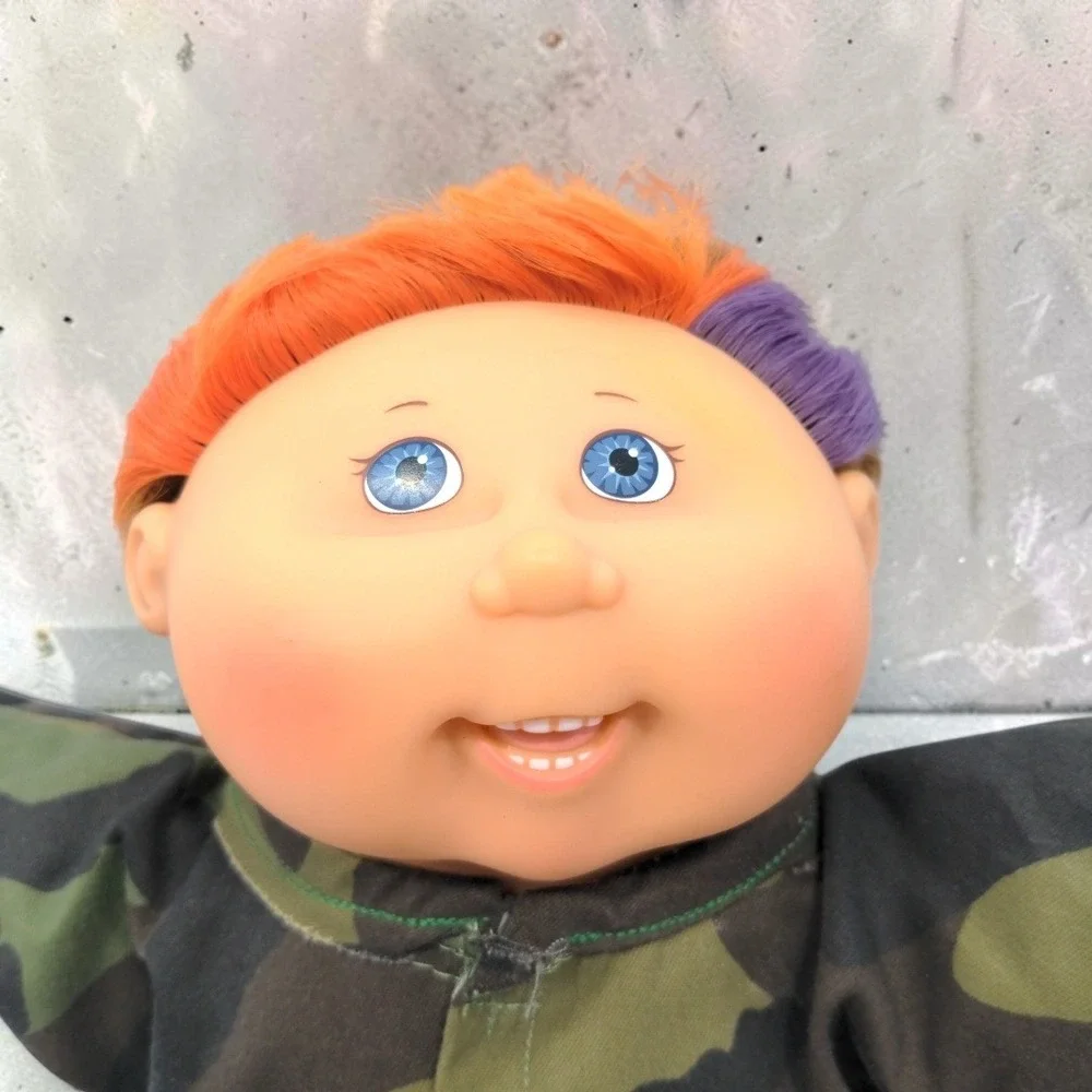 VTG Cabbage Patch Kids Magic Touch Colorsilk Boy Doll Camo Orange Hair 2005 CPK